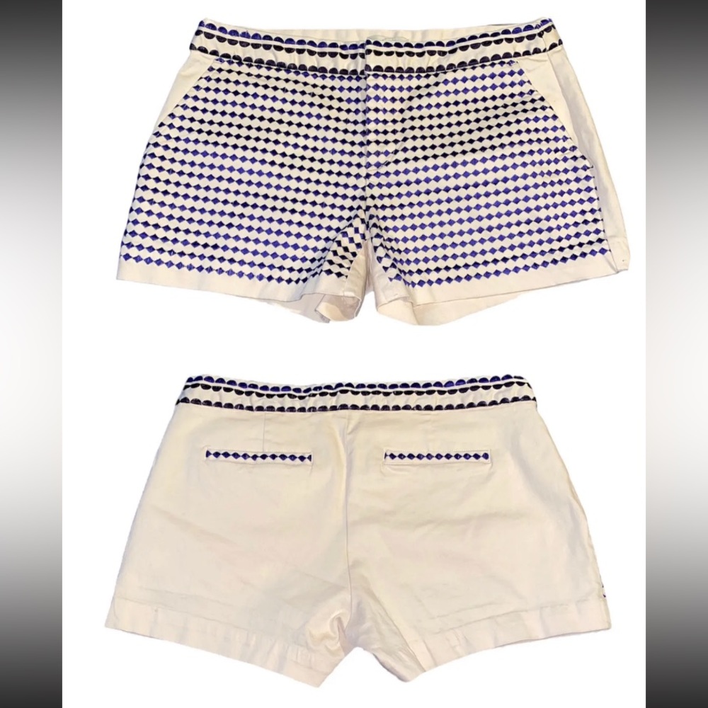 Joie - cream embroidered diamond canvas Tashara chino shorts NWT Size 6